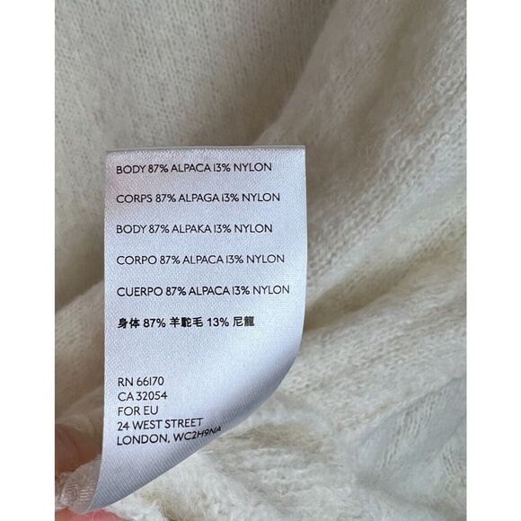 FREE PEOPLE alpaca nylon cream ivory oversized knit sweater pullover L NWOT - Picture 7 of 9